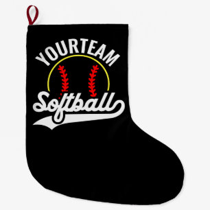 Softball Team Speler VOEG NAAM TOE Personalized Le Grote Kerstsok