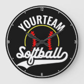 Softball Team Speler VOEG NAAM TOE Personalized Le Grote Klok (Voorkant)