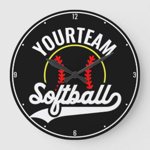 Softball Team Speler VOEG NAAM TOE Personalized Le Grote Klok