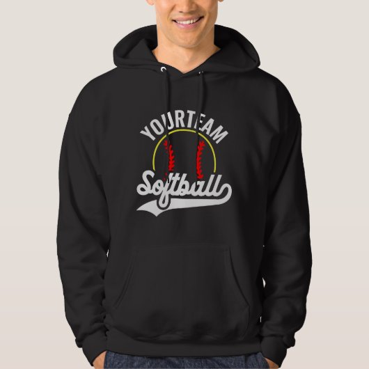 Softball Team Speler VOEG NAAM TOE Personalized Le Hoodie (Voorkant)