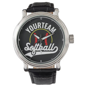 Softball Team Speler VOEG NAAM TOE Personalized Le Horloge
