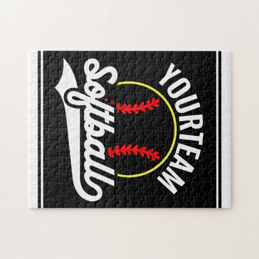 Softball Team Speler VOEG NAAM TOE Personalized Le Legpuzzel (Horizontaal)