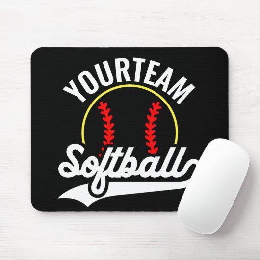 Softball Team Speler VOEG NAAM TOE Personalized Le Muismat (Met muis)