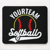 Softball Team Speler VOEG NAAM TOE Personalized Le Muismat (Voorkant)