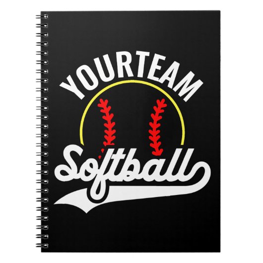 Softball Team Speler VOEG NAAM TOE Personalized Le Notitieboek (Voorkant)