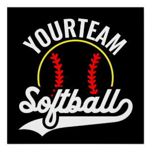 Softball Team Speler VOEG NAAM TOE Personalized Le Perfect Poster