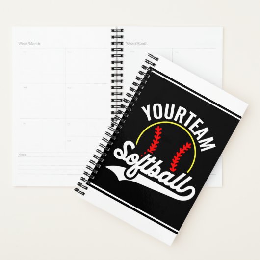 Softball Team Speler VOEG NAAM TOE Personalized Le Planner (Display)
