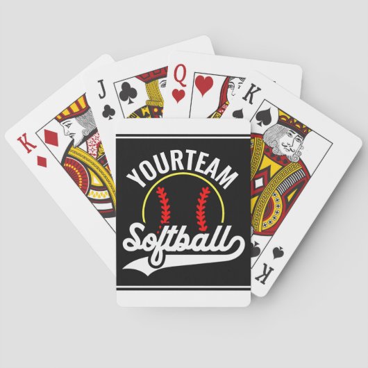 Softball Team Speler VOEG NAAM TOE Personalized Le Pokerkaarten (Achterkant)