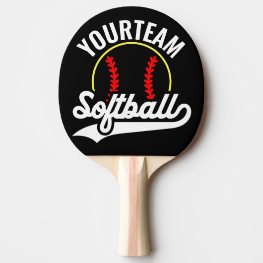 Softball Team Speler VOEG NAAM TOE Personalized Le Tafeltennisbatje (Voorkant)