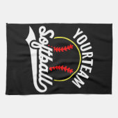 Softball Team Speler VOEG NAAM TOE Personalized Le Theedoek (Horizontaal)
