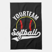 Softball Team Speler VOEG NAAM TOE Personalized Le Theedoek (Verticaal)