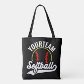 Softball Team Speler VOEG NAAM TOE Personalized Le Tote Bag (Achterkant)