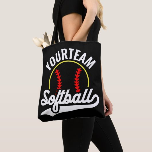 Softball Team Speler VOEG NAAM TOE Personalized Le Tote Bag (Dichtbij)