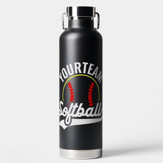 Softball Team Speler VOEG NAAM TOE Personalized Le Waterfles (Voorkant)
