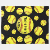  Softball Throw Blanket, uw kleuren Fleece Deken (Voorkant (Horizontaal))