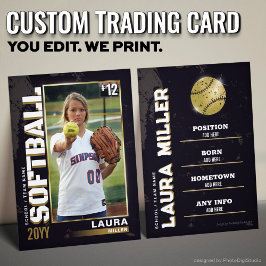 Softball Trading Kaart Gold Baseball Speler Kaart Contactkaartje
