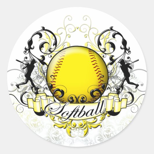 Softball Tribal Ronde Sticker (Voorkant)
