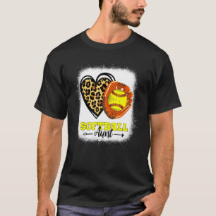Softball Tunt Blekte luopard Heart Glove Softbal T-shirt