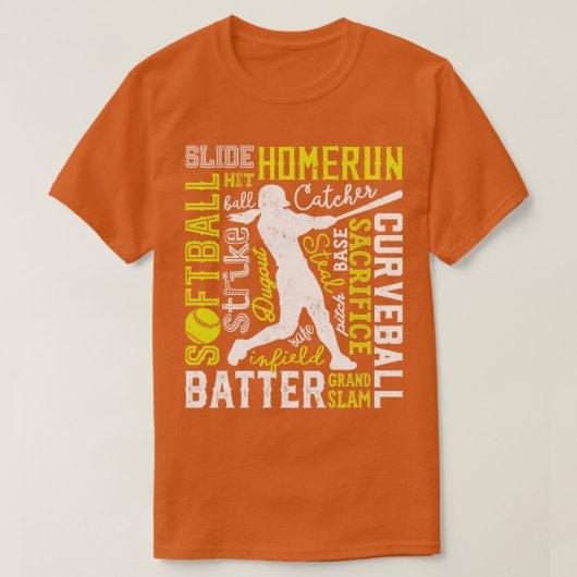 Softball Typografie Softball voor mannen Jongens G T-shirt (Design voorkant)