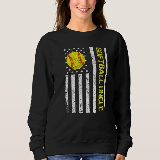 Softball Uncle American USA Flag Trui (Voorkant)