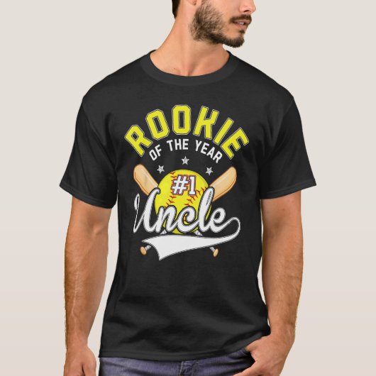 Softball Uncle Rookie van het Jaar 1e B dag thema T-shirt (Voorkant)