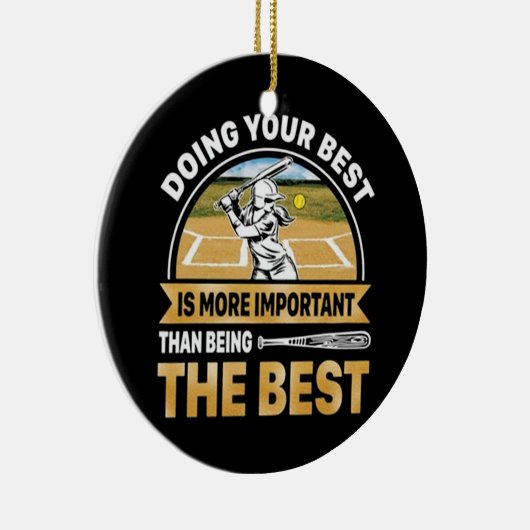 Softball Uw best doen Keramisch Ornament (Rechts)