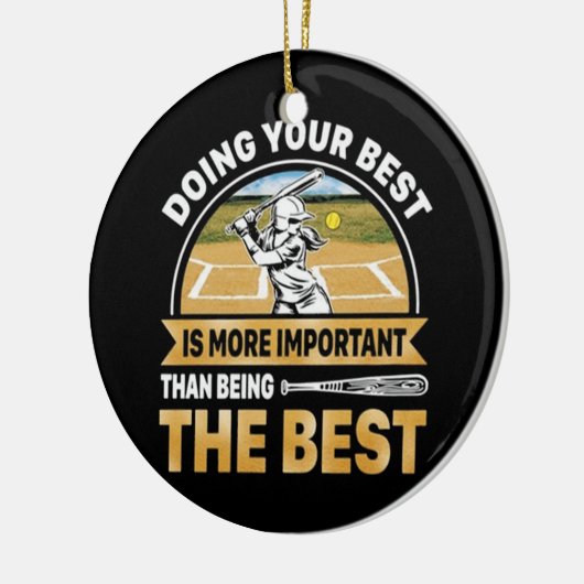 Softball Uw best doen Keramisch Ornament (Links)