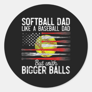 Softball vader als een honkbal vader onder ons vl Ronde Sticker