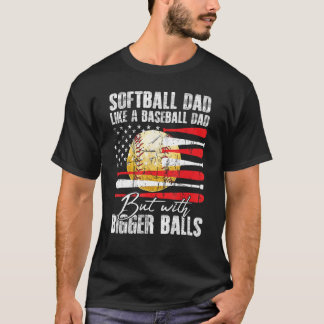 Softball Vader Als Een Honkbal Vader VS Vlag Vader T-shirt