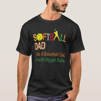 Softball vader als een honkbalvader, maar met grot t-shirt