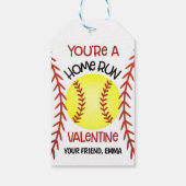 Softball Valentijn Kaart Favor Tag Cadeaulabel (Achterkant)