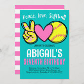 Softball Verjaardag uitnodigen Kaart (Voorkant / Achterkant)