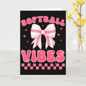 Softball Vibes Softball Couqette Groovy Softball G Kaart (Gele Bloem)