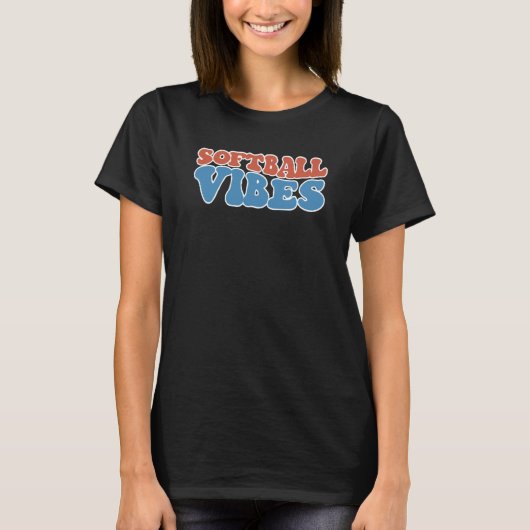 Softball Vibes Softball Life Mom High School Softb T-shirt (Voorkant)