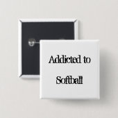 Softball Vierkante Button 5,1 Cm (Voorkant /achterkant)