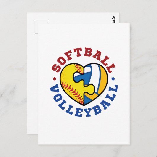 Softball Volleyball Briefkaart (Voorkant / Achterkant)