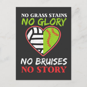 Softball Volleyball Heart No Grass Stains Gift Briefkaart