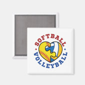 Softball Volleyball Magneet (Voorkant / Achterkant)