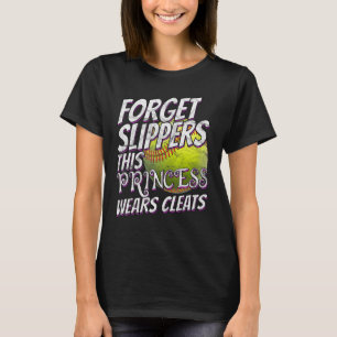 Softball voor meisjes Vergeet de slippers die schi T-shirt
