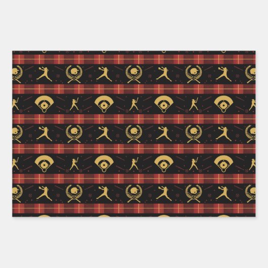 Softball voor vrouwen - kerstrood cheque inpakpapier vel (Voorkant 3)