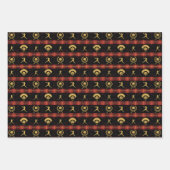 Softball voor vrouwen - kerstrood cheque inpakpapier vel (Voorkant 2)