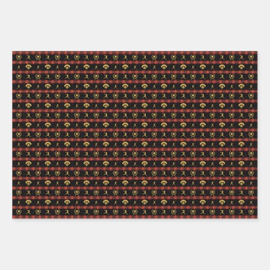 Softball voor vrouwen - kerstrood cheque inpakpapier vel (Voorkant)