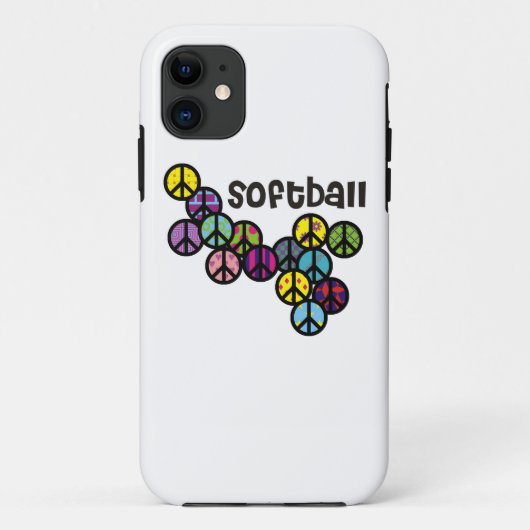 Softball-vredessignalen gevuld Case-Mate iPhone case (Achterkant)