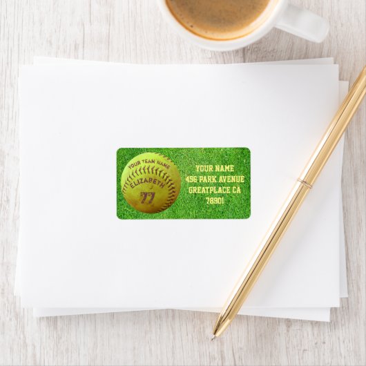 Softball Vuile Naam Team Nummer Bal Adres Label (Insitu)