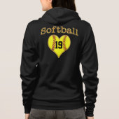 Softball warm met JERSEY-NUMMER Hoodie (Achterkant)