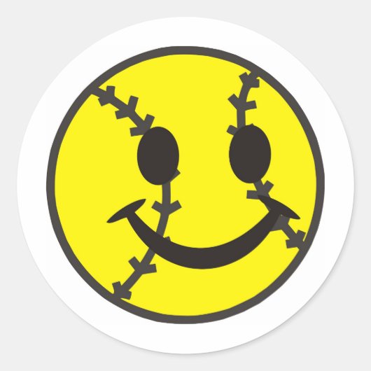 Softball wees gelukkig ronde sticker (Voorkant)