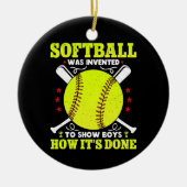 Softball werd uitgevonden aan Shows jongens hoe he Keramisch Ornament (Voorkant)