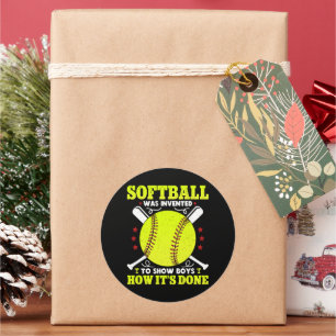 Softball werd uitgevonden aan Shows jongens hoe he Ronde Sticker