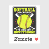 Softball werd uitgevonden aan Shows jongens hoe he Sticker (Vel)