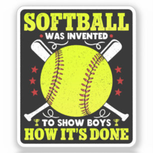 Softball werd uitgevonden aan Shows jongens hoe he Sticker